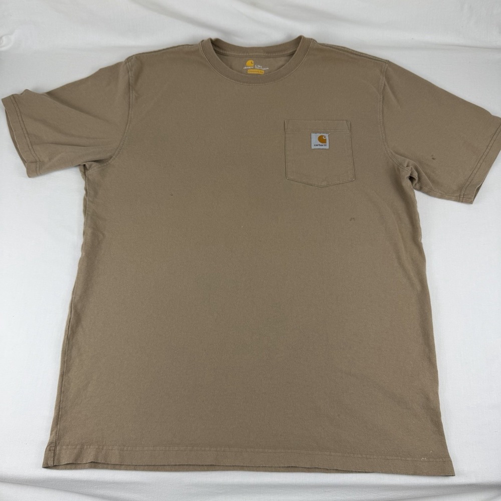 Carhartt Men's K87 Large Tall Original Fit Cotton Short Sleeve T-Shirt - Desert
